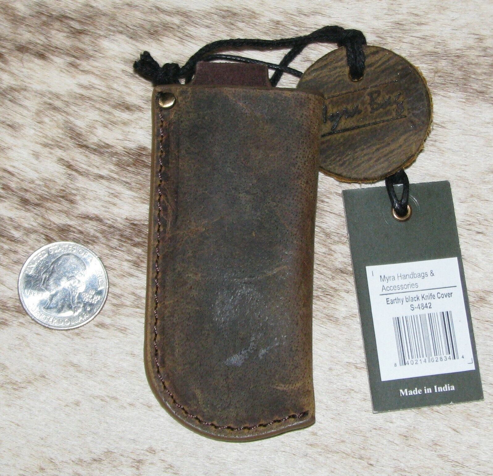 Distressed Leather #4842 Small Knife Sheath 1.75\