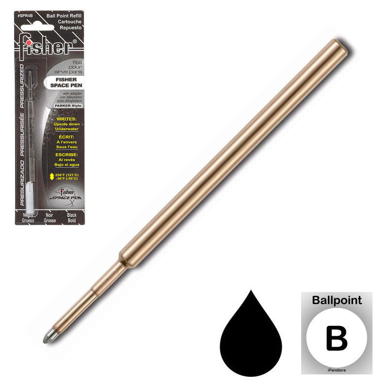 New Fisher Space Pen Refills - Black Bold Point Ballpoint Pen, SPR4B