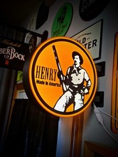 Henry Firearms -  13”  Pub Style Dual Side Light Up LED Sign Pub Bar Mancave picture