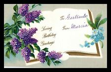 c1910 Loving Birthday Greetings Flowers Topsham Maine Embossed Postcard 270 picture