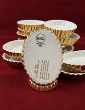 Vintage Hall China Golden Glo 852 Oval Fluted Ramekins Tart Dishes 9 pc picture