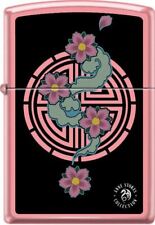 Zippo Anne Stokes Collection Asian Symbol With Flowers On Pink Matte NEW L@@K picture