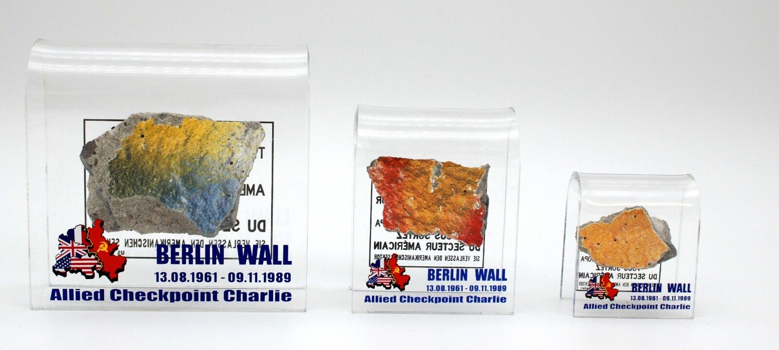 Authentic Piece Of The Berlin Wall In An Acrylic Display, Made in Berlin,Germany