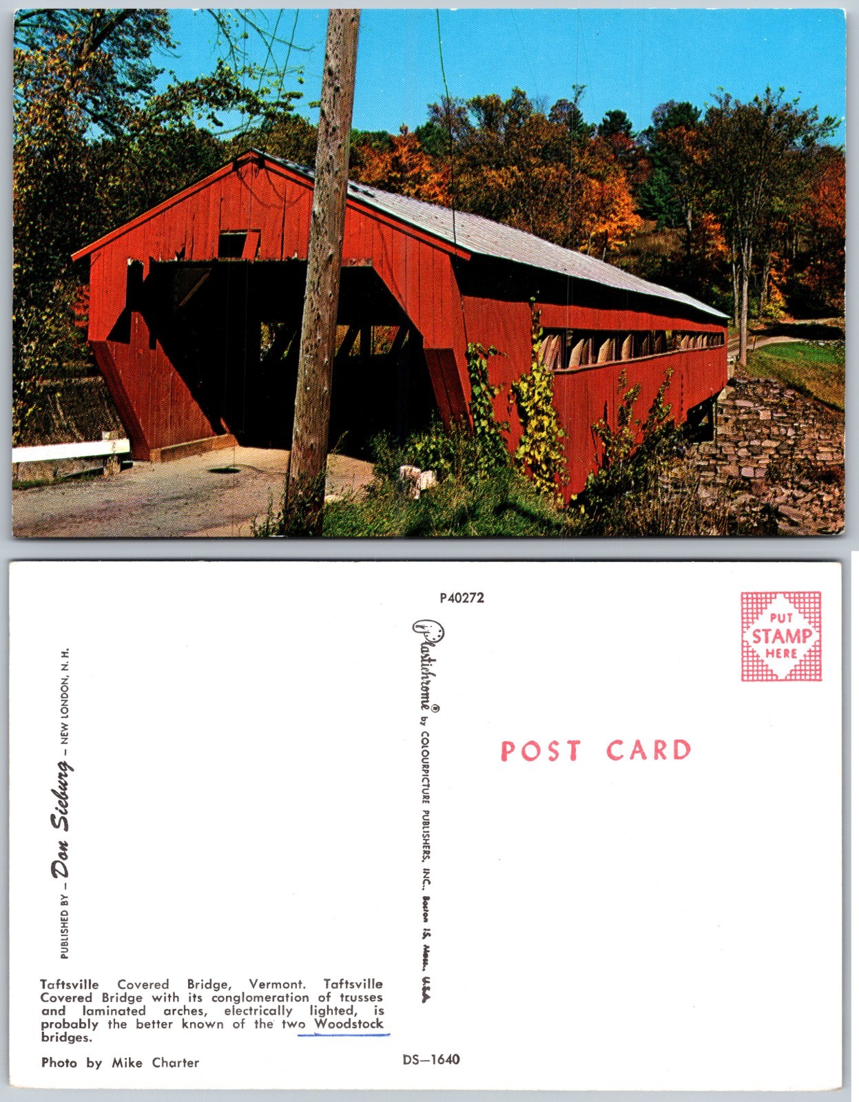 Taftsville Covered Bridge Vermont Postcard Taftsville Covered Bridge Vermont Postcard