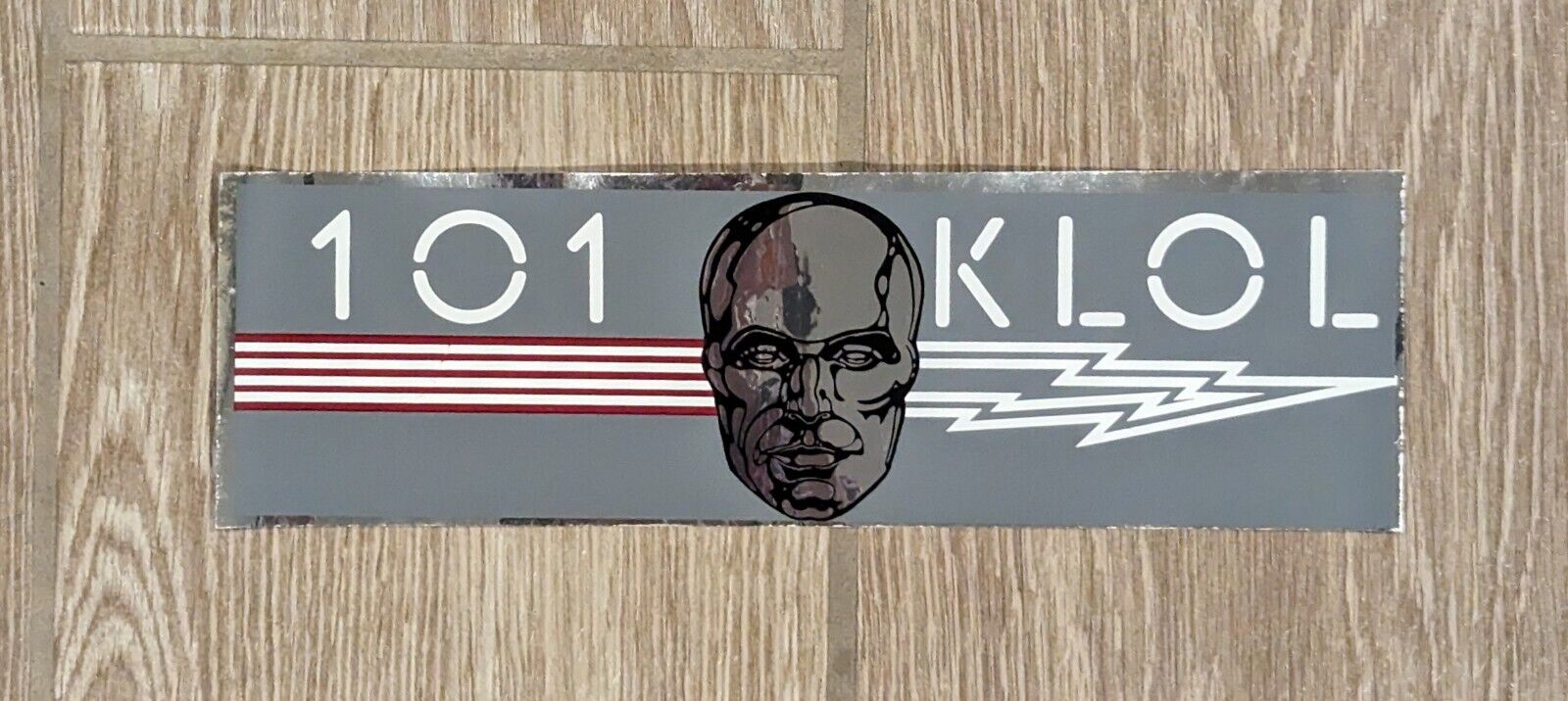 Prestine 101 KLOL Radio Station Silver Head Bumper Sticker -- 1980s