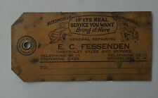 E. C. Fessenden Chevrolet Townsend, Massachusetts & Brookline, NH, service tag picture