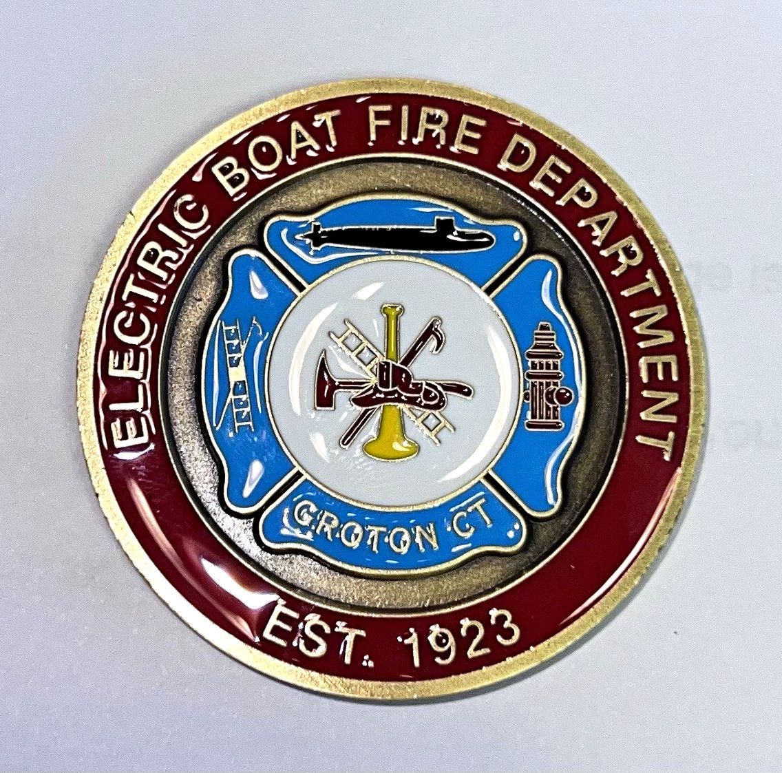 Electric Boat Fire Department Groton CT Challenge Coin