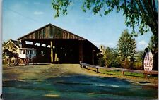 Postcard Shelburne Vermont Double Lane Covered Bridge Shelburne Museum Vintage picture