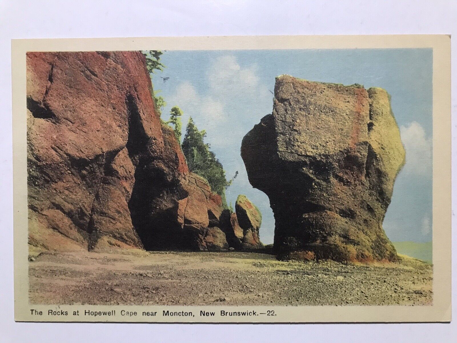 1940 The Rocks At Hopewell Cape Moncton New Brunswick Postcard