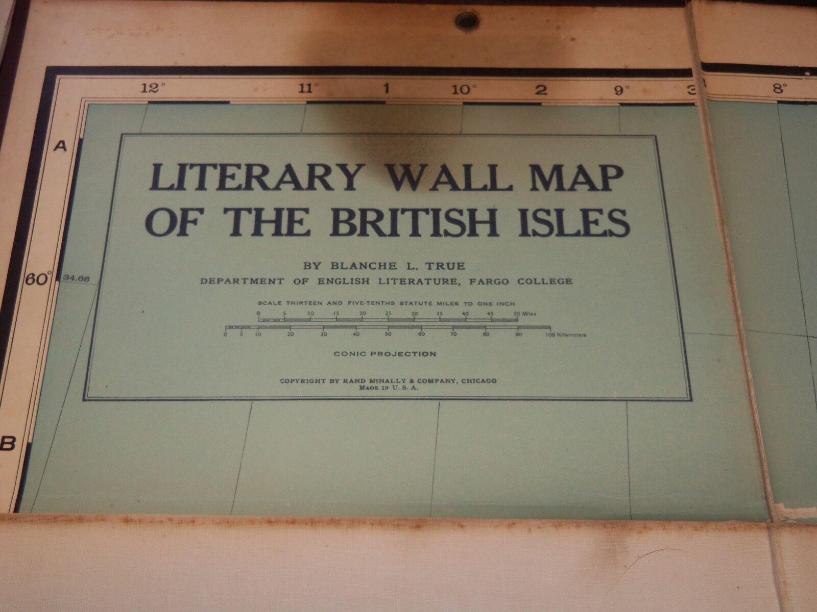 1900'S BRITISH ISLES CANVAS FOLD OUT MAP - KD 4144I