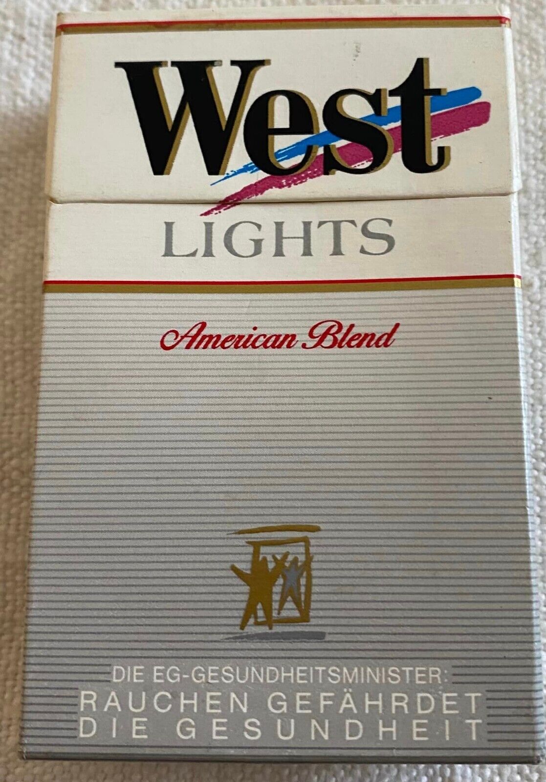 Vintage West Lights Cigarette Cigarettes Cigarette Paper Box Empty Cigarette