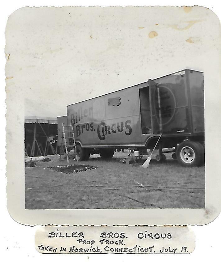 BILLER BROS. CIRCUS PHOTOGRAPH-1950'S-NORWICH, CONNECTICUT- PROP TRUCK