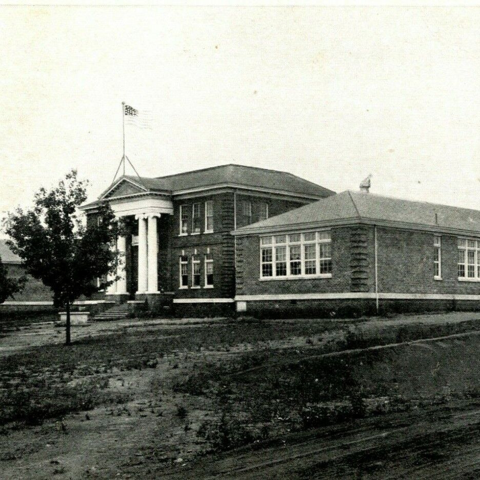 Public School Athens AL Alabama Limestone County 1944 Vtg Chrome B&W Postcard 