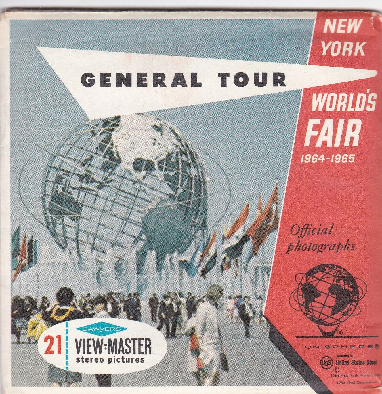 VIEW MASTER PACKET #A671 NEW YORK WORLD'S FAIR 1964-1965 GENERAL TOUR 3 REELS 