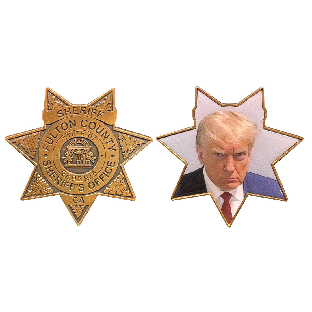 thumbnail image 2 of Trump Mugshot 'Straight Outta Fulton County' Men's T-Shirt – Novelty Politics Tee (Made In USA) 2 of 6