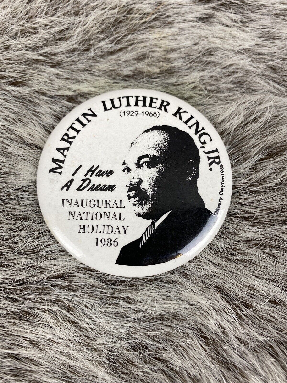 Martin Luther King Inaugural National Holiday 1986 Pin Vintage