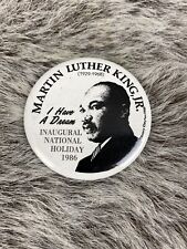 Martin Luther King Inaugural National Holiday 1986 Pin Vintage picture