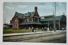 1908 PA Postcard Lebanon Pennsylvania Railroad Station Cornwall & Lebanon Depot picture