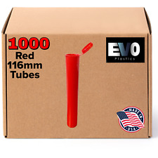 116mm Tubes - Red - 1000 count , Pop Top Joints, BPA-Free Pre-Roll - USA Made picture