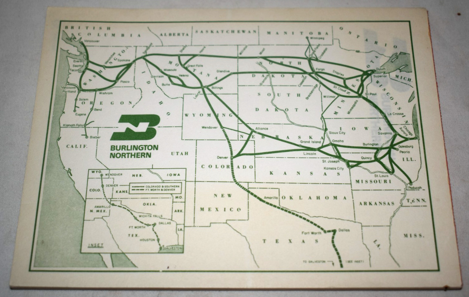 Burlington Northern Note Pad Unused NOS Burlington Northern Note Pad Unused NOS