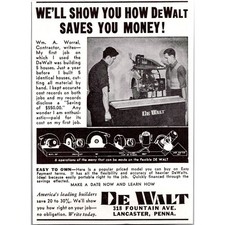De Walt America's Leading Builders Wm A Worral Lancaster PA 1938 Ad SAJ6-M7 picture