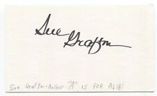 Sue Grafton Signed 3x5 Index Card Autographed Signature Writer Author picture
