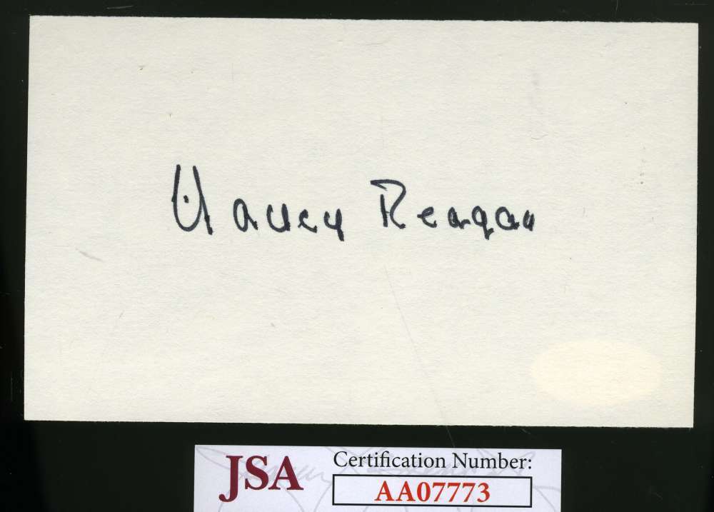 Nancy Reagan Jsa Coa Hand Signed 3x5 Index Card Authentic Autograph