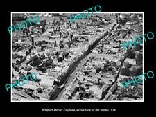 OLD 8x6 HISTORIC PHOTO OF BRIDPORT DORSET ENGLAND TOWN AERIAL VIEW c1930 1 picture