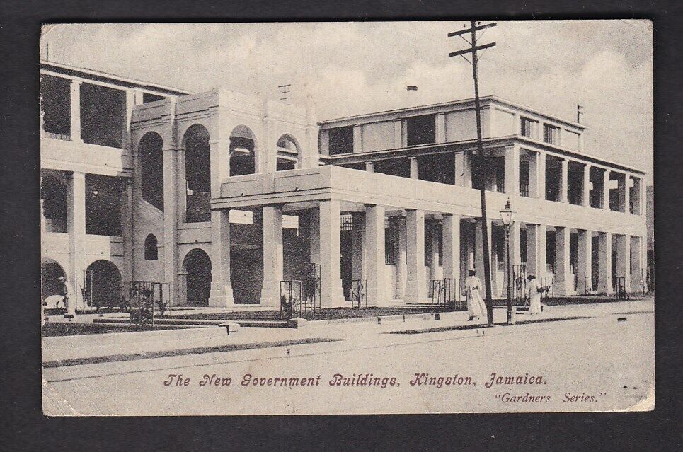 Jamaica KINGSTON Government Buildings used 1913 PPC faults