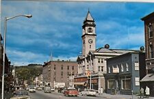 Montpelier Vermont Main Street Scene Old Cars Clock Tower Vintage Postcard c1960 picture