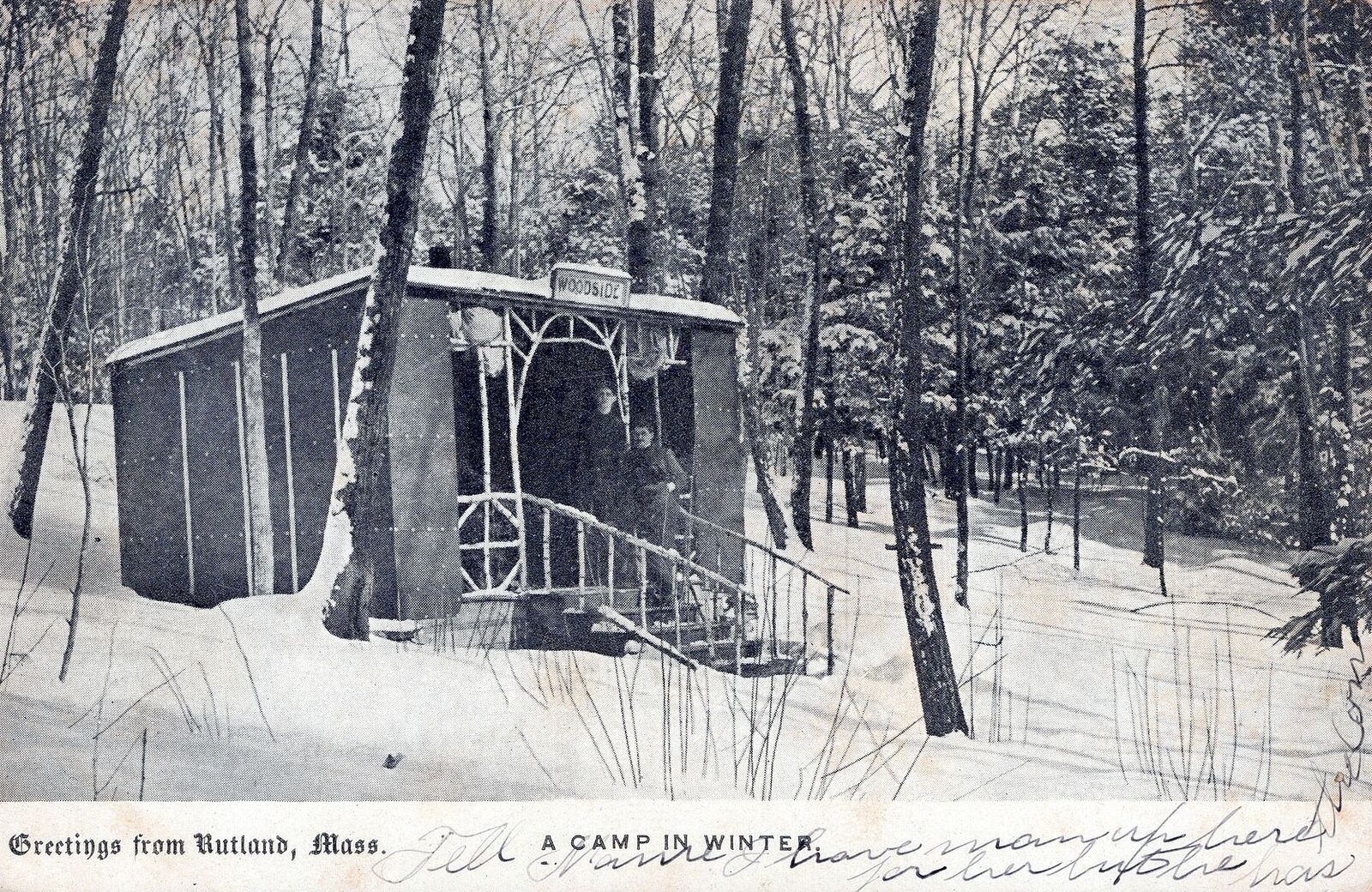 RUTLAND MA - A Camp In Winter Greetings From Rutland Postcard - udb - 1907