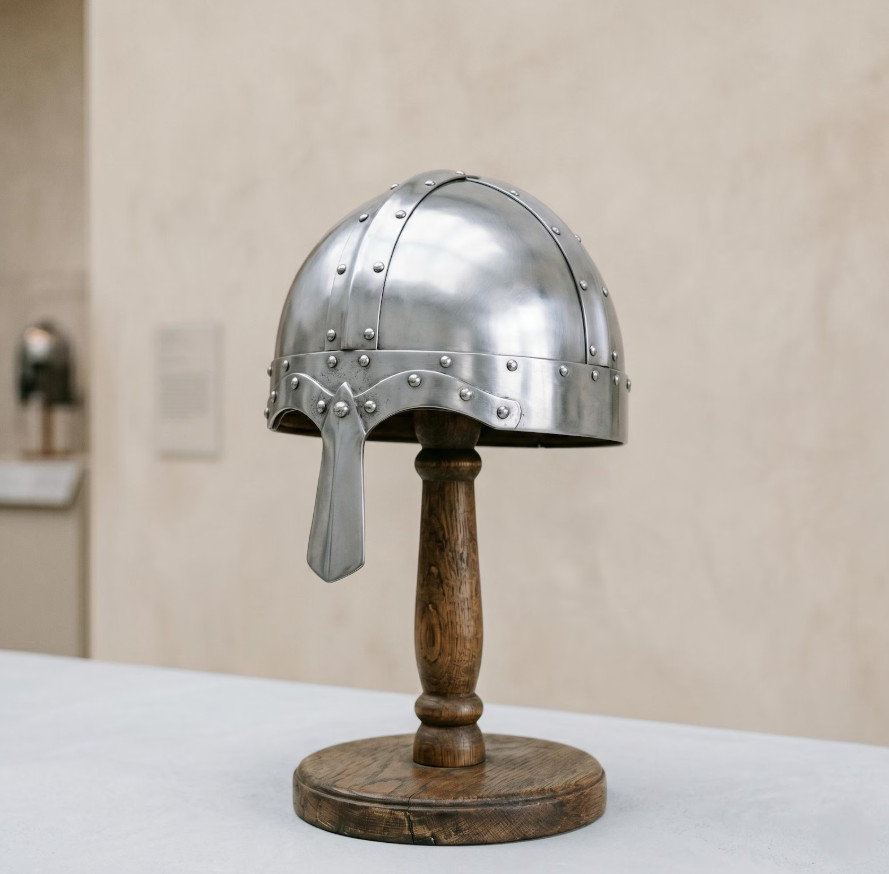Handmade Medieval Norman Helmet with Nasal Guard – Viking Steel Helmet Replica