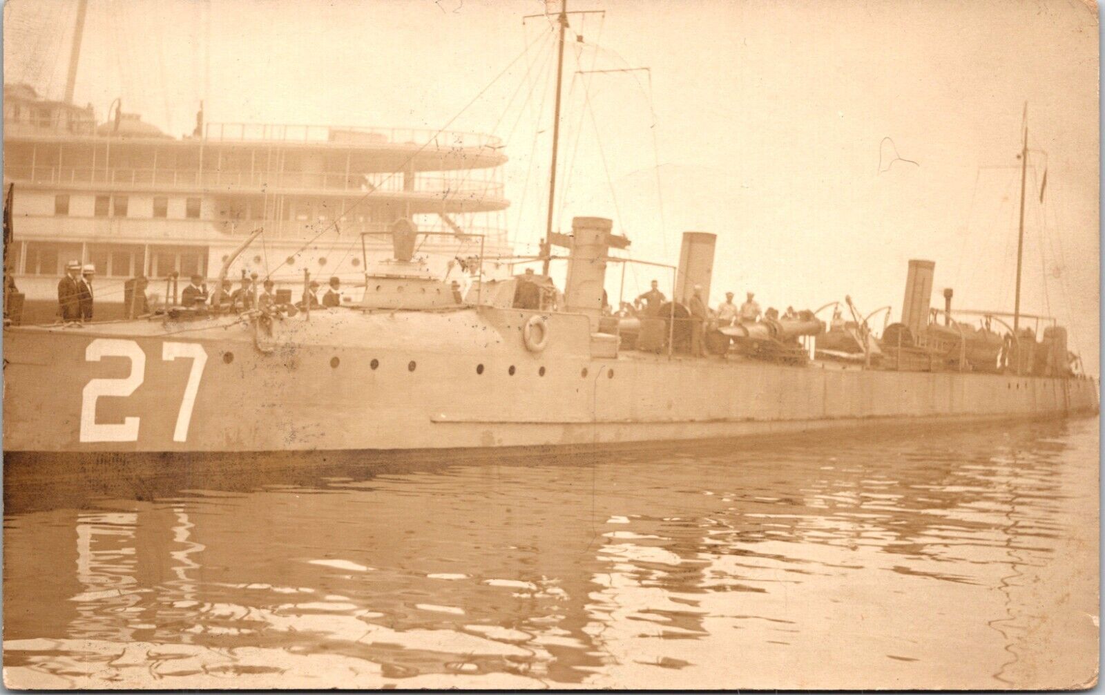 RPPC USS S-27 Naval Submarine Construction Groton CT 1918 Real Photo Postcard C2