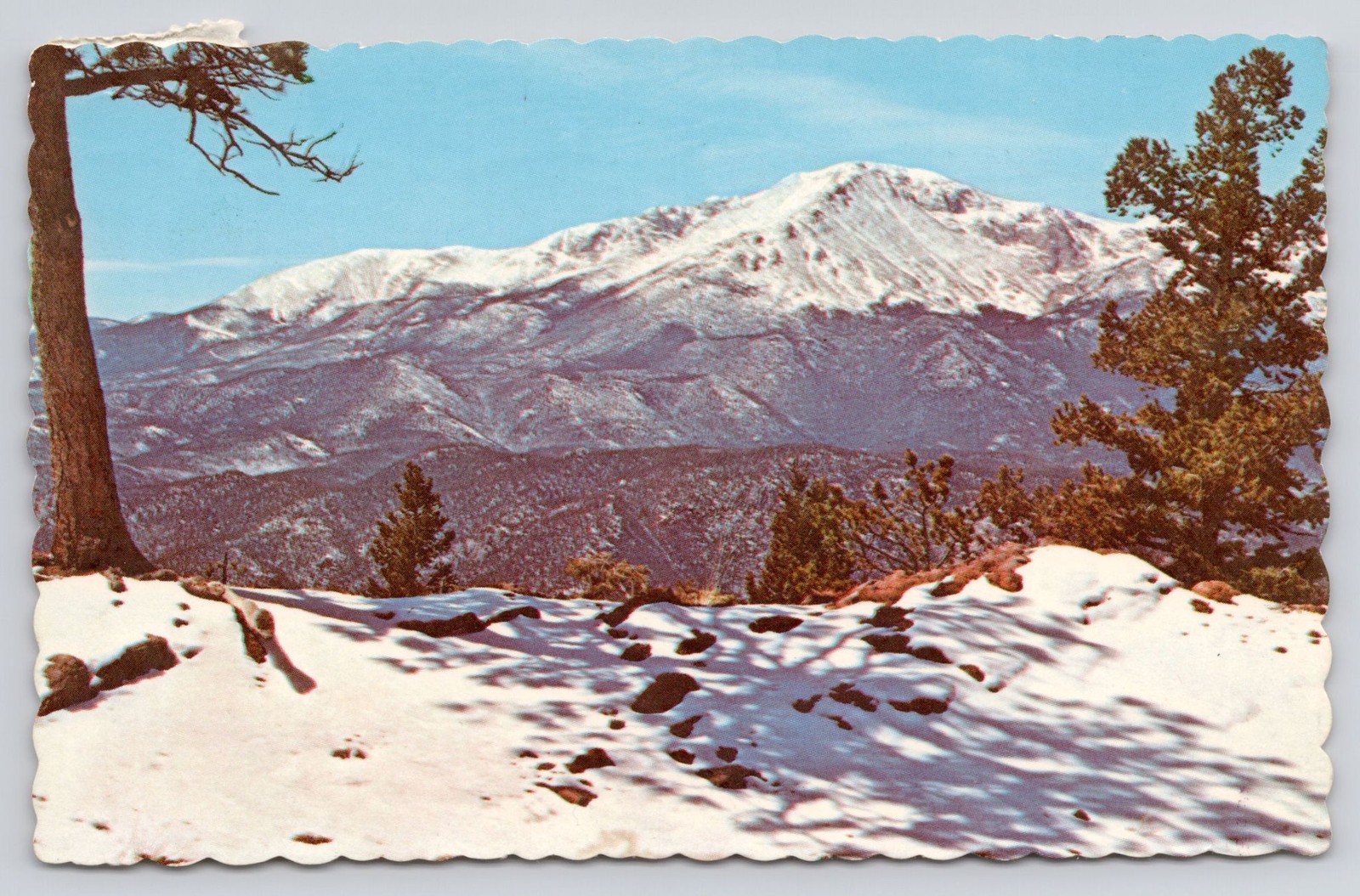 Sanborn Postcard Pikes Peak #3587 Rampart Range Colorado Postmarked 1971 Sanborn Postcard Pikes Peak #3587 Rampart Range Colorado Postmarked 1971