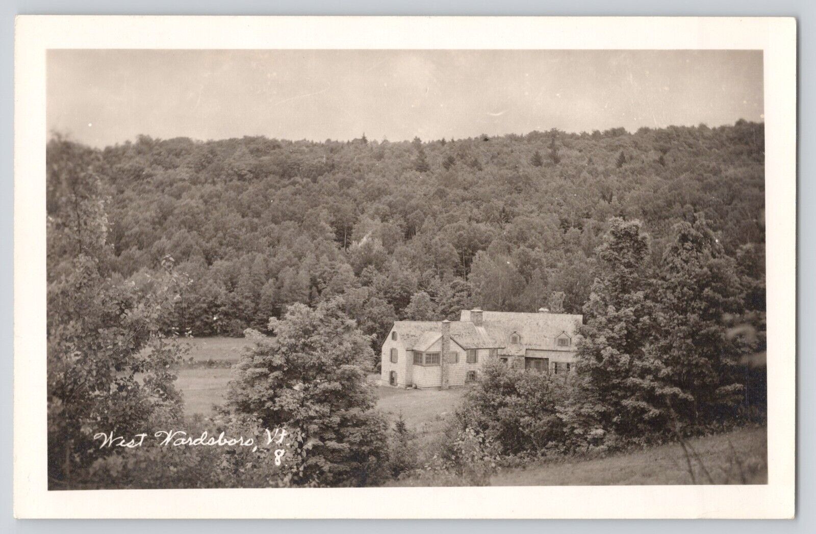 Postcard RPPC Vermont West Wardsboro Aerial View House Vintage