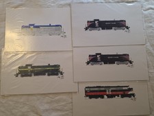 5 Railroad Engine Prints - Andy Fletcher hand-signed - Rutland, New Haven picture