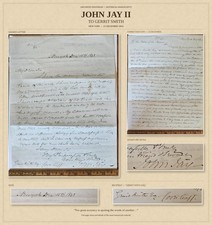 1843 John Jay II Signed Letter Gerrit Smith Abolitionist Patriot Newspaper Aplgy picture