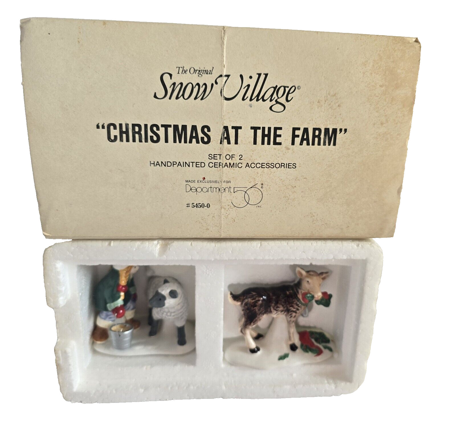 Department 56 Christmas At the Farm #54500 RETIRED Snow Village Goat Sheep