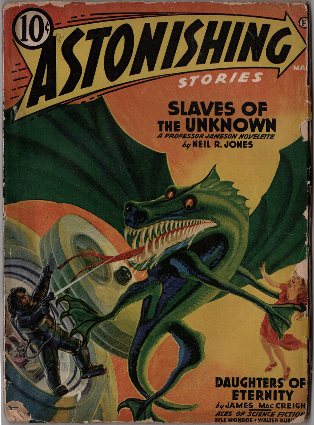 Astonishing Stories March 1942 Rare SciFi Pulp, Robert A. Heinlein, 