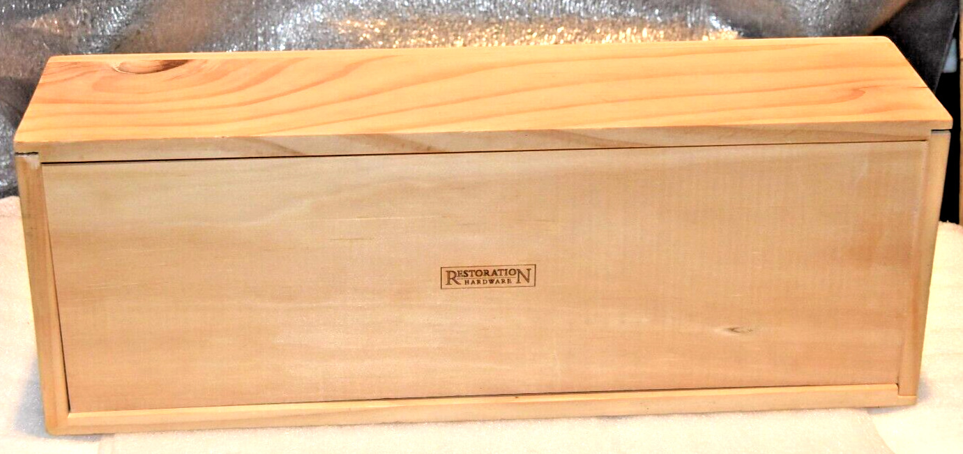 Restoration Hardware Pine Wood Small Sectioned Storage Box