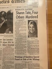 VINTAGE NEWSPAPER HEADLINE ~SHARON TATE MURDER CHARLES MANSON CULT KILLERS 1969 picture