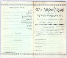 1890's SOUTH RYEGATE VERMONT CLAN FARQUHARSON #8 SCOTTISH FOLDER TRADE CARD picture