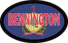 4in x 2.5in Oval Vermont Flag Bennington Sticker Car Truck Vehicle Bumper Decal picture