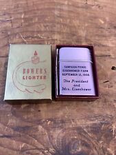 Rare President Eisenhower Personal Gift Bowers Lighter Unused W/Box 1956 Picnic picture