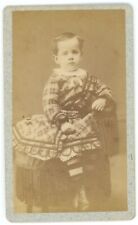CIRCA 1880'S CDV Adorable Child Wearing Dress Boots Beecher West Chester PA picture