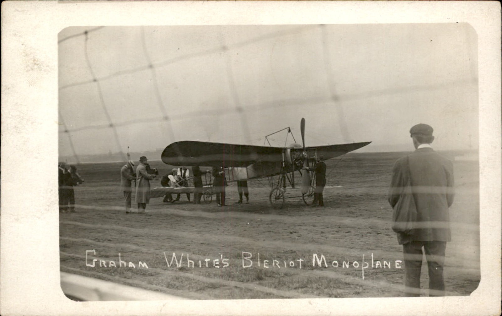 Waltham MA Bleriot Monoplane c1910s Real Photo Vintage Postcard bhn