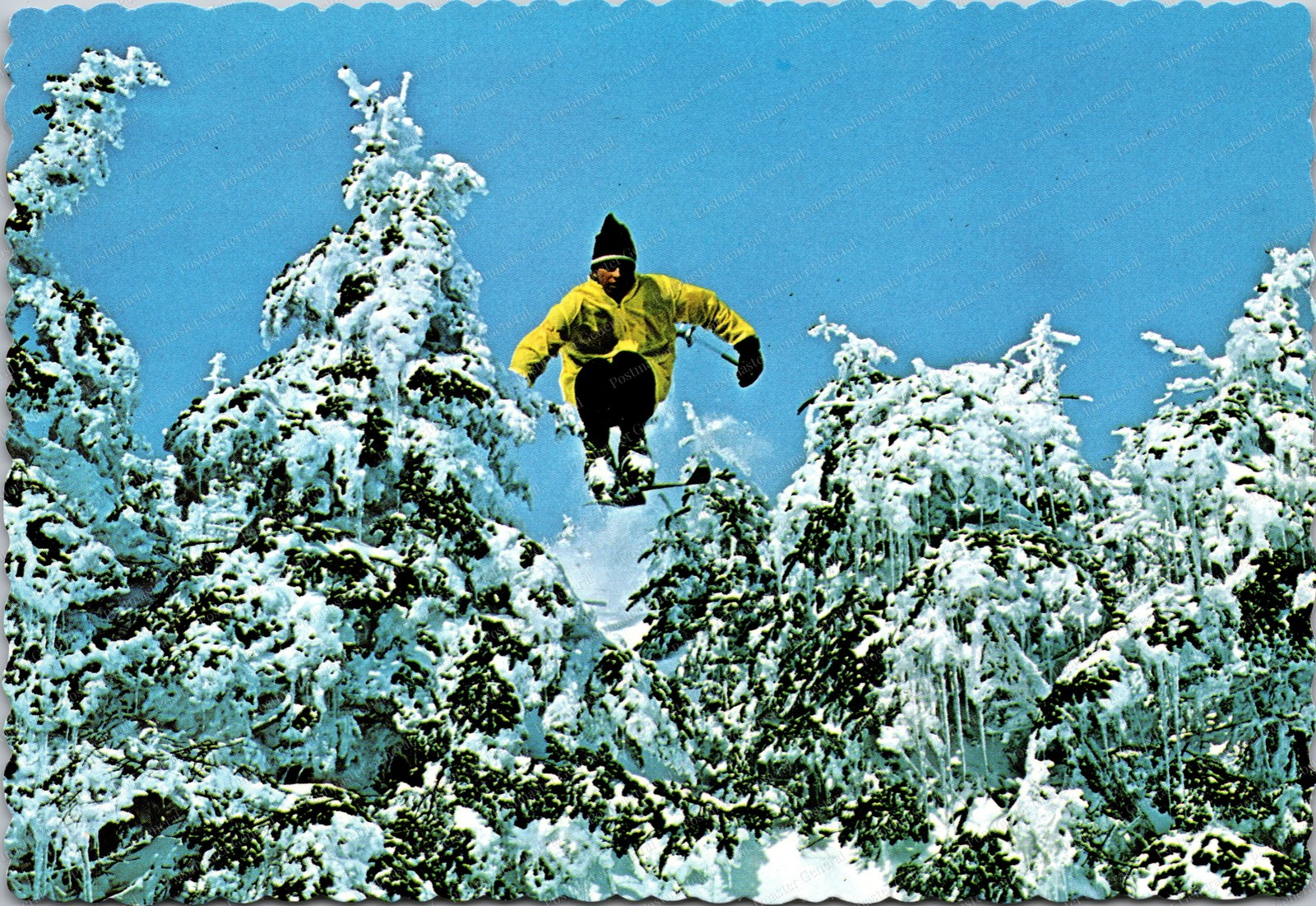 Killington Vermont Ski Resort Skier Jumping Trees Continental Postcard C441 Killington Vermont Ski Resort Skier Jumping Trees Continental Postcard C441