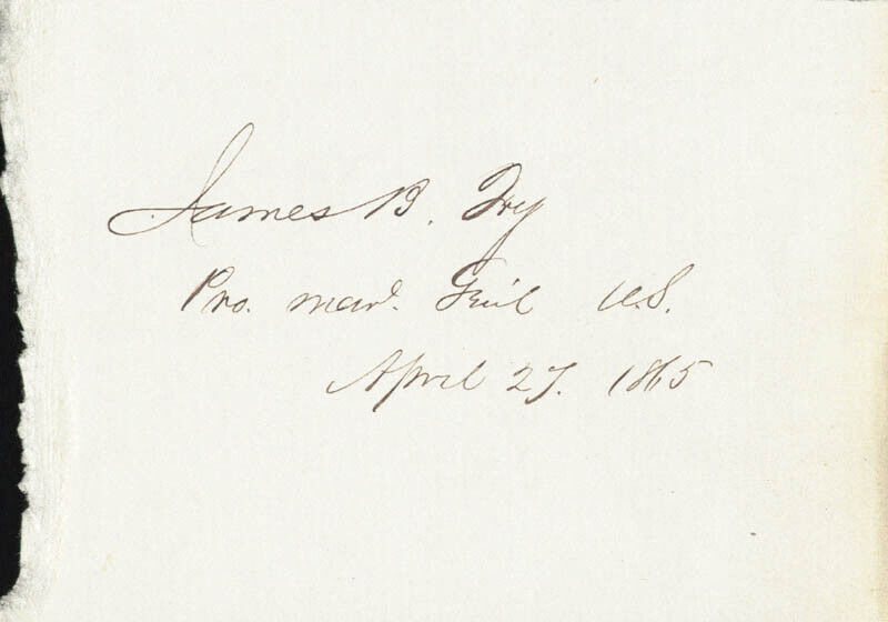 JAMES BARNET FRY - SIGNATURE(S) 04/27/1865