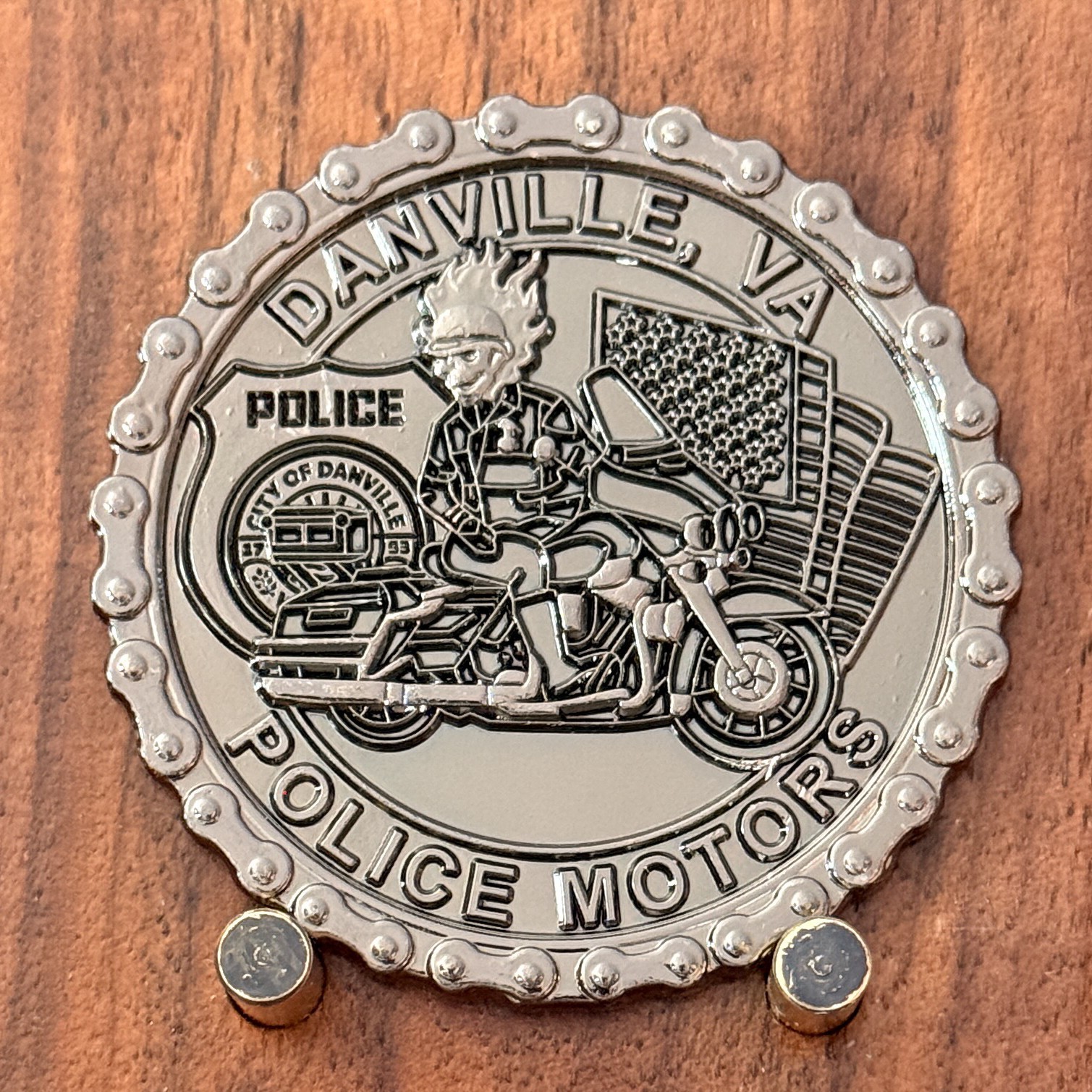 Danville VA Police Motors Motorcycle Unit Double Sided Challenge Coin  M#37