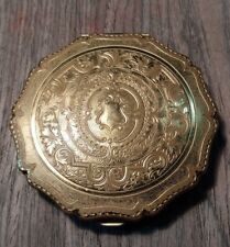 Vintage Women’s Stratton England Gold Tone Etched Compact picture